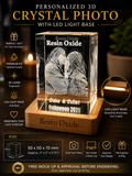 Medium 3D Crystal Photo Personalized Custom Engraved Wedding Mom Dad Gift with LED Base