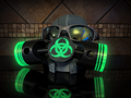 Glowing Gas Mask Piston Skull Display Stand For Oakley, Ray Ban, Costa, X Metal