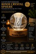 Personalized Photo Crystal Ball 3D Laser Engraved Crystal Sphere with LED Base