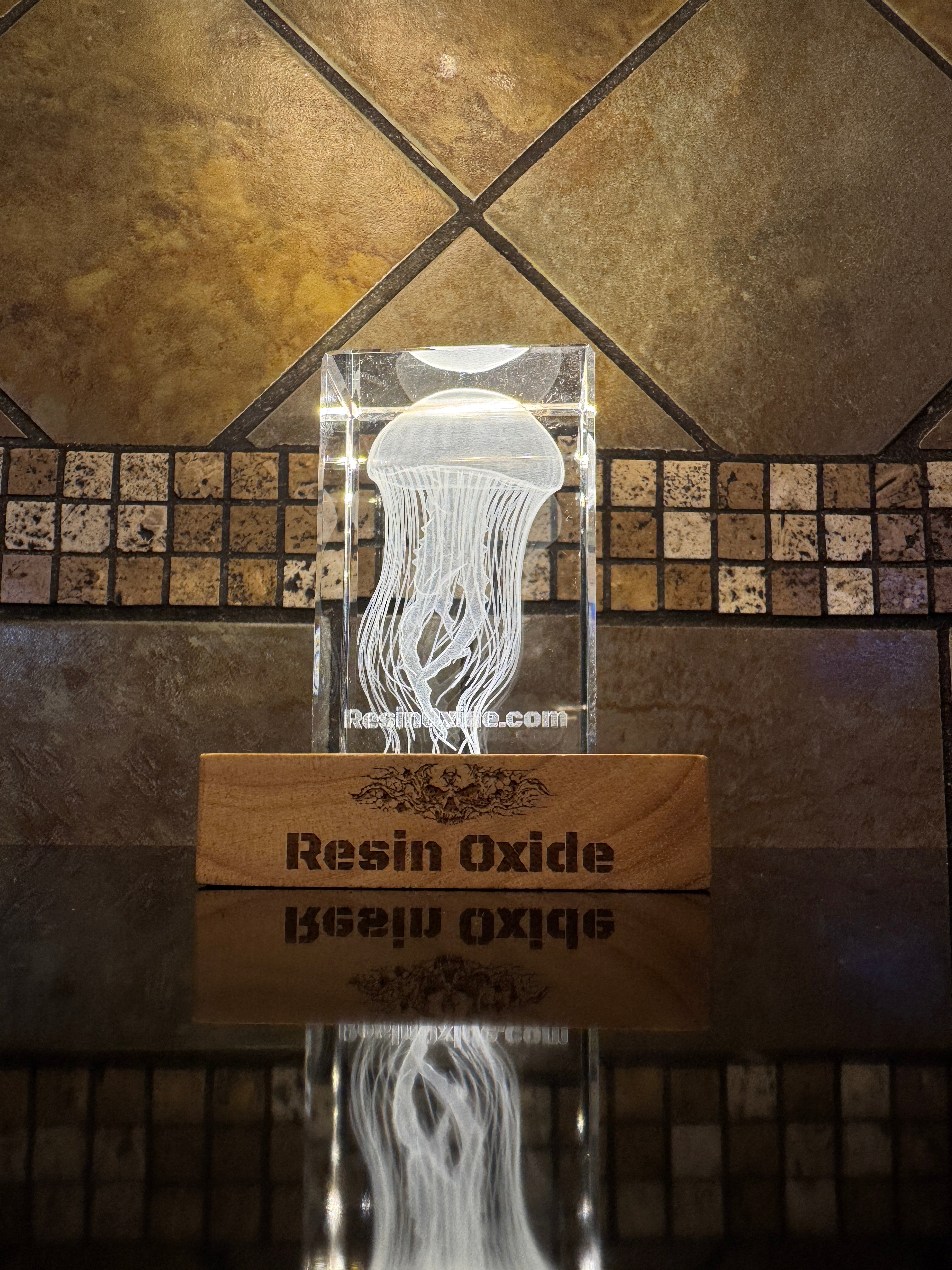 Large 3D Crystal Photo Personalized Custom Engraved Wedding Mom Dad Gift with LED Base